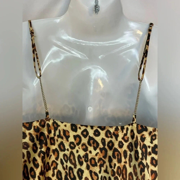 Zara Leopard Print Draped Neckline Camisole Tank Top  Size XS Mob Wife - Picture 6 of 9